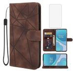 Wanyuexes OnePlus 8T 5G/OnePlus 9R Kılıf KB2000 LE2101 Cüzdan Kılıf Temperli Cam Ekran Koruyucu, Cilt Hissi PU Deri Kapaklı Kredi Kartı Tutucu Stand Telefon Kılıfı OnePlus 8T Kahverengi