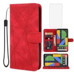 Wanyuexes Pixel 4 Kılıfı için Kılıf, Temperli Cam Ekran Koruyuculu Google 4 G020M Cüzdan Kılıf, Cilt Hissi PU Deri Kapaklı Folyo Kredi Kartı Tutucu Standı Google Pixel 4 için Telefon Kılıfı Kırmızı