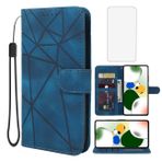 Wanyuexes Redmi Note 12 Pro 5G/Poco X5 Pro 5G için Cüzdan Kılıf, Temperli Cam Ekran Koruyucu, Deri Kapaklı Kredi Kartı Tutucu Stand Telefon Kılıfı, Xiaomi Redmi Note 12 Pro 5G için Mavi