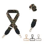 WAOCEO Omuz Kayışı Crossbody Çanta Kayışı Çanta Değiştirme Renkli Jakarlı Dokuma Aksesuar Uzatılmış Bandaj Çantası Kemeri Zincir Kayışı: (Renk: E177-A4-P1, Boyut: Parlak Gümüş Toka)