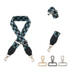 WAOCEO Zincir askısı omuz askısı çanta yapmak için kolları kadın renkli Replacemen ayarlanabilir sapanlar Crossbody Messenger genişleme bandı çanta kemer omuz askısı, E74-p1, Gun Black Buckle