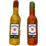 WaowPets Animal Products Bottle Toy, Köpek Oyuncağı, Kedi Oyuncağı, Peluş Oyuncak (Kahverengi - Sarı)