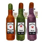 WaowPets Animal Products Bottle Toy, Köpek Oyuncağı, Kedi Oyuncağı, Peluş Oyuncak (Kahverengi - Yeşil - Lila)