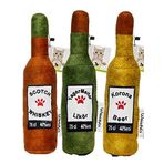 WaowPets Animal Products Bottle Toy, Köpek Oyuncağı, Kedi Oyuncağı, Peluş Oyuncak (Kahverengi - Yeşil - Sarı)