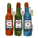 WaowPets Animal Products Bottle Toy, Köpek Oyuncağı, Kedi Oyuncağı, Peluş Oyuncak (Kahverengi - Yeşil - Turkuaz)