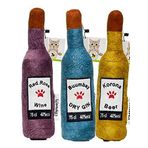 WaowPets Animal Products Bottle Toy, Köpek Oyuncağı, Kedi Oyuncağı, Peluş Oyuncak (Lila - Sarı - Turkuaz)