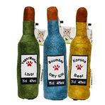 WaowPets Animal Products Bottle Toy, Köpek Oyuncağı, Kedi Oyuncağı, Peluş Oyuncak (Yeşil - Turkuaz - Sarı)