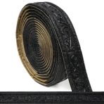 WAPANE 180" x 1.5" 3D Duvar Kenarı Kendinden Yapışkanlı, Desen Kalıplama Soyma ve Yapıştırma Duvar Kağıdı Bordür, Esnek Duvar Tabanı Kalıp Trim Ayna Bordür Duvar Çizgileri Siyah, 2 ADET