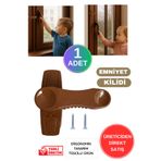 WAPPA 1 Adet Kahverengi Pvc Pimapen Pencere Cam Balkon Kapısı Güvenli Emniyet Kilidi