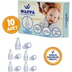 Wappa 10 Adet Nazal Burun Aspiratörü Yedek Uç Ekstra Yumuşak BPA İçermez Güvenilir Kullanım