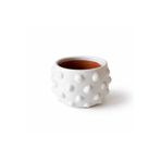 Warm Design Beyaz Noktalı Terracotta Saksı & Vazo Salon Ofis Dekoru Beyaz