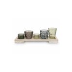 Warm Design Çok Renkli Ahşap Dekoratif Mumluk Modern Salon Yemek Masası Konsol Dekoru Çok Renkli 30 x 10