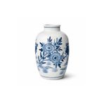 Warm Design Hand-Painted Seramik Vazo Mavi-Beyaz