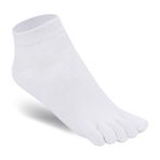 Warm-Han Ayak parmağı çorabı pamuk %99 Gr. %39-43/77 numara 44-46 Erkek Kısa Bilek yüksekliğinde Spor Ayakkabı Ayak Çorabı Erkek Beş Parmak Çorap M907, Beyaz, 39-43