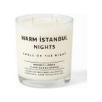 Warm Istanbul Nights | Premium Soya Mumu | 12 Oz, 3 Fitilli, 45+ Saat Yanma Süresi | Portakal, Ihlamur, Ylang & Sandal Ağacı | Organik Pamuk Fitil | Şık Cam Içinde - standart