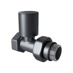 Warma 1/2" Antrasit Düz Radyatör Vanası