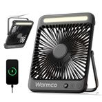 Warmco 20000mAh 8 inç Taşınabilir Kamp Fanı, 48 Saat Maksimum Çalışma Süresi, LED Işık, Sessiz İnce Pille Çalışan Kişisel Masa Fanı Ofis, Seyahat, Yatak Odası, Dış Mekan için Dijital Ekranlı