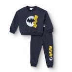 Warner Bros Erkek Bebek Lisans Eşofman Takımı Baskılı Bisiklet Yaka Long Sleeve Ribanalı - Siyah