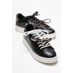WARRON Siyah Desenli Hakiki Deri Kadın Sneakers
