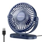 WASAGA USB masa vantilatörü, küçük, sessiz, 3 hız kademesi, mini, kişisel taşınabilir vantilatör, 360° döndürülebilir, ayarlanabilir, 5 inç ofis masası, masaüstü soğutma cihazları (mavi)