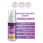 wasco KG002 Yaşlanma Karşıtı Spf50+ Kolajenli Güneş Kremi (Collagen-Panthenol-Hyaluronic Acid) 50Ml