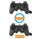 WASHA 2 Adet Usb Girişli Kablolu 1.5 Metre Titreşimli Joystick Pc Laptop Oyun Kolu