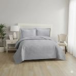 Washed Çift Kişilik Yatak Örtüsü Mozaik Gri