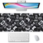 Wasica Video Oyun Denetleyicisi Desenli Büyük Oyun Mouse Pad Klavye Masa Pedi Genişletilmiş Mouse Pad Oyun Ofis Dekoru, PC Dizüstü Bilgisayar Fare Altlıkları Büyük (80 x 385 cm) Dikişli Kenarları Kaymaz