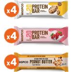 Waspco Protein Bar Karma Kutu 40g x 12 Adet Glutensiz Proteinli Koruyucusuz Atıştırmalık