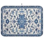 Wassud Bulaşık Kurutma Matı Mutfak Bulaşık Kurutma Paspasları Emici Kahve Kurutma Matı Mavi ve Beyaz Desenli Bulaşık Kurutma Pedi 45 cm x 60 cm