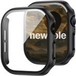 [Watch 10 42MM ile Uyumlu] NewPole Apple Watch 10 42MM için Watch Ekran Koruyucu Kırılmaz Cam ve Tam Kaplayan Watch Kasa Koruyucu Kılıf Yüksek Hassasiyetli Kılıf Apple Watch 10 42MM ile Uyumludur