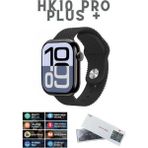 Watch 10 Series HK10 Pro+ Plus Amoled G-Sensör Akıllı Saat Çift Kordon Yapay Zeka Kulaklık Eşleme Çağrı Cevaplama - Siyah