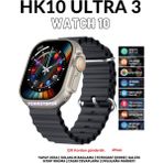 Watch 10 Series HK10 Ultra 3 Amoled Ekran G-Sensör 2.02 Inç Yapay Zekalı Kulaklık Eşleştirmeli Akıllı Saat - Siyah