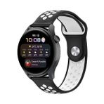 Watch 20mm Spor Delikli Kordon - Beyaz-Siyah