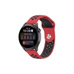 Watch 20mm Spor Delikli Kordon (saat Değildir) - Kırmızı-siyah