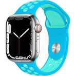 Watch 9-8-7-6-5-4-3-Se / 38-40-41 mm Uyumlu Delikli Silikon Spor Kordon - Mavi