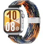 Watch Fit 3 / Fit 4 Uyumlu Solo Loop Örgü Kumaş Kordon – Metal Klipsli, Ayarlanabilir, Yumuşak ve Hafif Bileklik - Kamuflaj