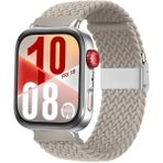 Watch Fit 3 / Fit 4 Uyumlu Solo Loop Örgü Kumaş Kordon – Metal Klipsli, Ayarlanabilir, Yumuşak ve Hafif Bileklik - Starlight
