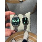Watch of Royal Çift Saati Classic Time Silver Yeşil Kol Saati