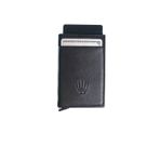 Watch Of Royal Hakiki Deri Siyah 12 Kart Kapasiteli RFID Korumalı Mekanizmalı Kartlık