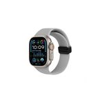Watch Silikon Mıknatıslı Şık Sade Görünüm 42 44 45 49mm Uyumlu Saat Kordonu Gri