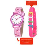 WatchArt Çocuk Saati Analog Pembe Kız Çocuk Kol Saati-isme Özel Bileklik Kombin Sdk00010