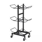 Water Jug Storage Rack,Water Jug RackPortability Water Cooler Jug Rack, Heavy Duty Foldable Water Jug Stand 3 Tier Pure Water Bucket Storage Rack for Home Kitchen Office (Color : Black, Size (Bla
