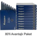 Waterman Dolma Kalem Kartuşu Mürekkebi Siyah 80’li Paket (S0110850) - 80 Adet
