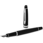 Waterman Expert Mat Siyah Krom Tasarımlı Dolma Kalem, Orta Kalınlıkta Uç, Mavi Mürekkep (S0951860) - Altın - Sarı