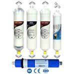 Watermelon Kapalı Kasa Su Arıtma Cihazı Uyumlu Yeni Seri Inline 5 Aşamalı Filtre 80 Gpd King Membranlı Set