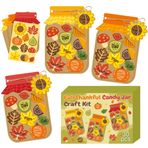 WATINC Fall Thankful Jar Craft Kit - Kendi Kabak Yapraklarınızı Yapın Fındık Şekeri Mason Kavanoz, 30 Adet Kendin Yap Şükran Günü Şükran Kağıt Dekor El Sanatları Malzemeleri Ev Okul Çocuklar için