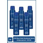 Watsons Chill Blue Deodorant Sprey Erkek Pudralı 5x150ml