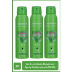 Watsons Isle Fresh Deodorant Sprey Kadın Pudralı 3x150ml