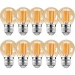Watt Mini Top Ampul LED Filament G45 Amber Cam Rustik Ampul E27 Duy 2700K Amber Işık Rengi 10 Adet - Altın